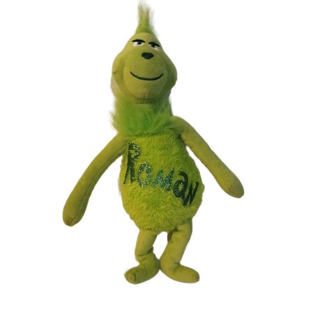 Grincs plüss figura 30 cm szemből egyedi hímzéssel