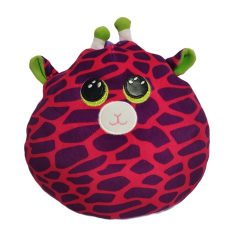 Ty Squish-a-Boos Gilbert plüss zsiráf párna pink-lila foltokkal szemből