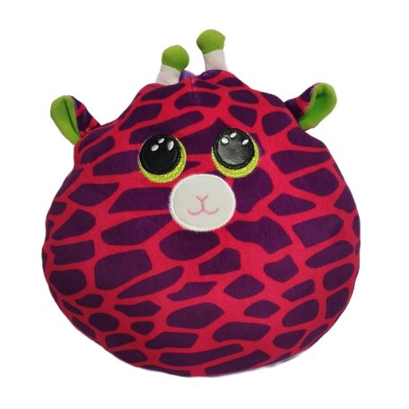 Ty Squish-a-Boos Gilbert plüss zsiráf párna pink-lila foltokkal szemből