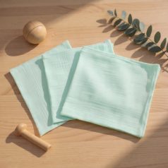 Textilpelenka világoskék – Dupla géz muszlin 41x45 cm