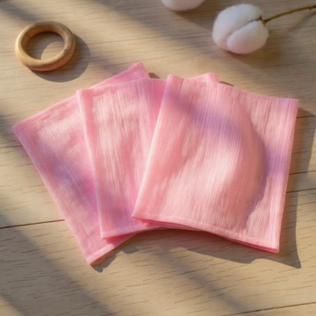 Textilpelenka rózsaszín – Dupla géz muszlin 41x45 cm