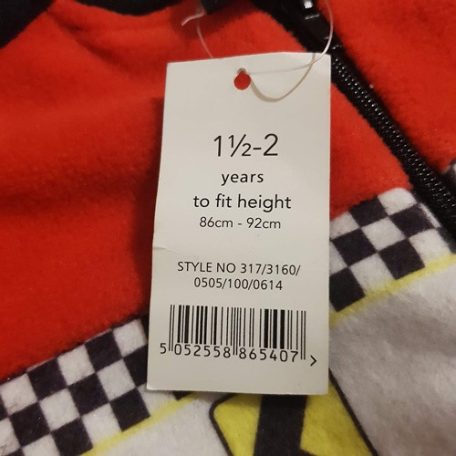 Villám McQueen jelmez / pizsama 86-92 cm Disney