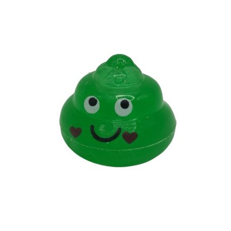 Zöld színű mosolygós kaki emoji ceruzadísz szemből