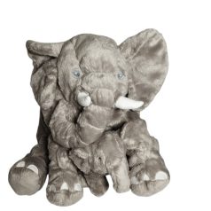  IKEA LEDDJUR elefánt plüss 30cm szemből anya bébi ölelkezik