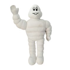 Michelin Man plüss Bibendum kabalafigura 33 cm újszerű fehér integet