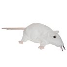 IKEA GOSIG RÅTTA fehér plüss patkány 22 cm test + 17 cm farok, rózsaszín tappancsokkal