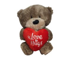 Hugs maci plüss szívvel 18 cm