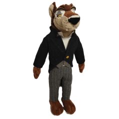 Eredeti Efteling farkas plüss figura 37 cm elegáns öltönyben szemből
