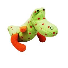 IKEA SÖT BARNSLIG krokodil plüss oldalnézet zöld piros pöttyös