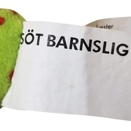 IKEA SÖT BARNSLIG címke közelről