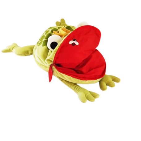 IKEA MINNEN GRODA békakirályfi plüss 48cm kinyitva piros cipzáras száj