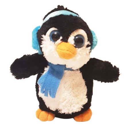 Pingvin plüss fülvédővel 22 cm