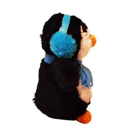 Pingvin plüss fülvédővel 22 cm