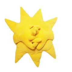 IKEA FAMNIG sárga nap plüss párna összekulcsolt kezekkel, újszerű