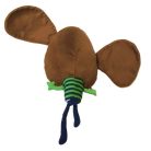 IKEA SAGOSKATT majom plüss hátulról, zöld-fekete csíkos felső, 48 cm kifutott