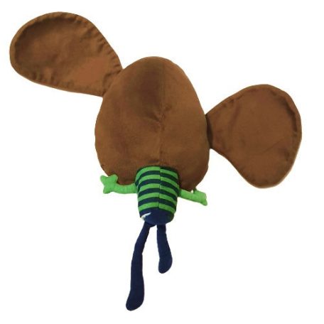 IKEA SAGOSKATT majom plüss hátulról, zöld-fekete csíkos felső, 48 cm kifutott