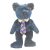  Ty Beanie Babies Pops sötétkék fényes szőrű plüss maci brit zászlós nyakkendőben szemből fotózva