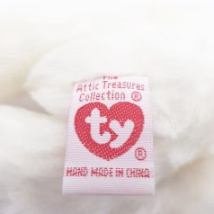 Fehér fényes szőrű maci plüss Ty 