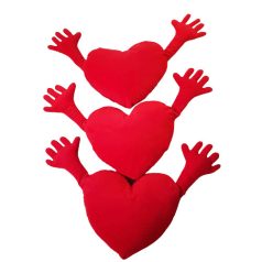 IKEA FAMNIG HJÄRTA szív párna 100cm nagy szemből piros kezek