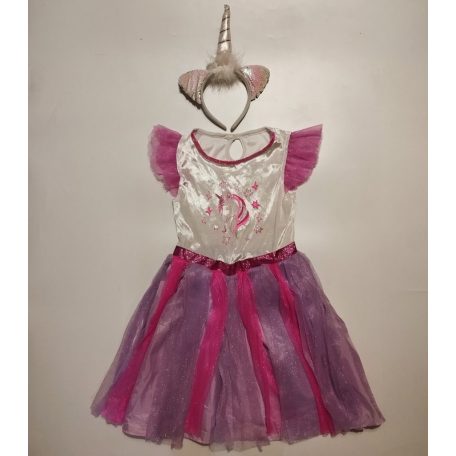 Unikornis,egyszarvú jelmez szett Villogó hajráffal 7-9 év