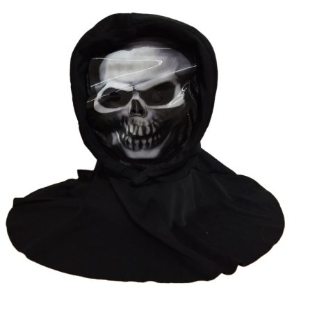 Csontváz Koponya Csuklyás álarc 