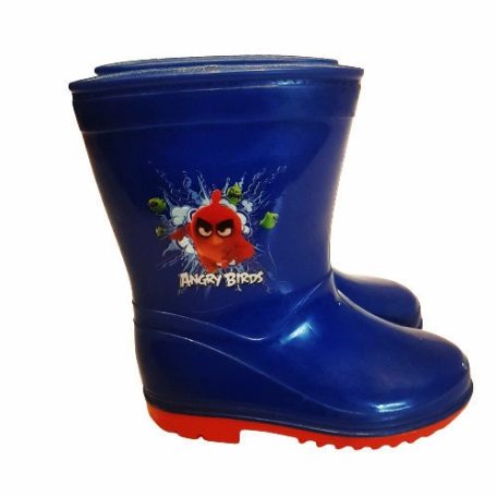 Angry Birds gyerek gumicsizma oldalnézet kék szár piros talp Red minta