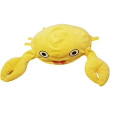 IKEA BLÅVINGAD sárga plüss rák párna nagy ollókkal, hímzett szemekkel, 34x23 cm