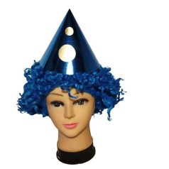 Bohóc kalap Kék-Arany pöttyel