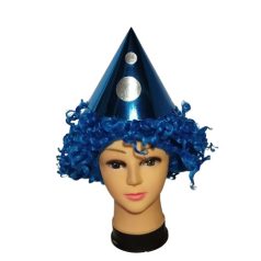 Bohóc kalap Kék-Ezüst pöttyel