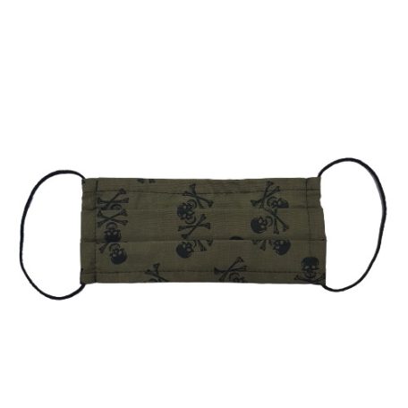 Khaki zöld koponyás textil szájmaszk