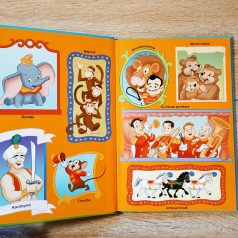 A mesekönyv szereplői: Dumbó, Timothy egér, majmok és artisták