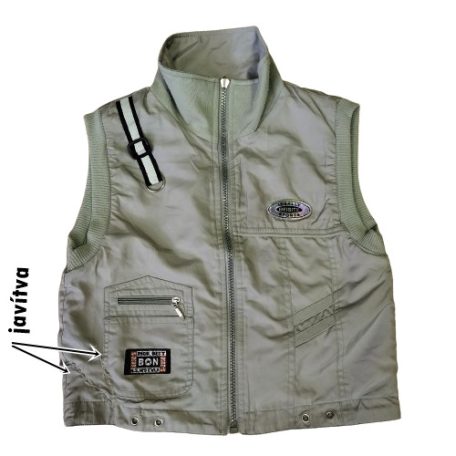 Khaki zöld mellény 3-4 év