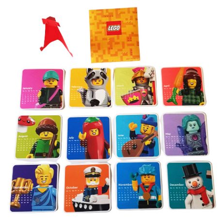 Lego kártyanaptárak tartóval, tárolóval