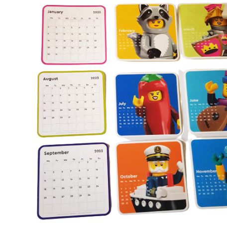 Lego kártyanaptárak tartóval, tárolóval
