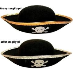 Kalóz kalap ezüst díszítéssel Gyerek méret 
