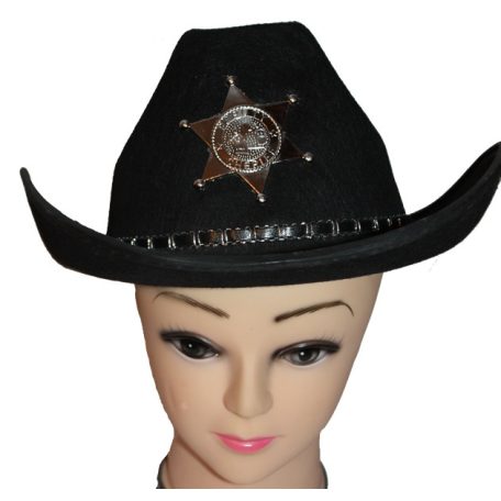 Sheriff kalap csillaggal Fekete