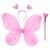Pillangó / Tündér szárny szett 47 cm x 38 cm Rózsaszín