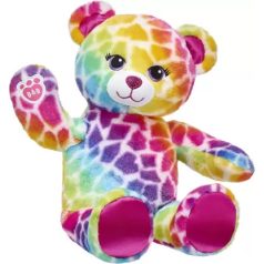 Szivárvány maci zenélő plüss Build A Bear