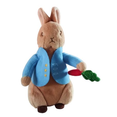 Nyúl Péter plüssfigura 20 cm sárgarépával szemből