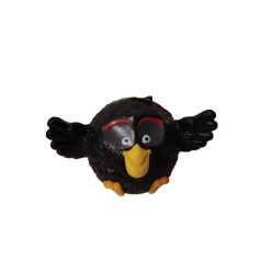Angry Birds Black Bomb műanyag figura szemből sárga csőr szárnyak