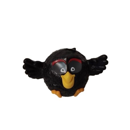 Angry Birds Black Bomb műanyag figura szemből sárga csőr szárnyak