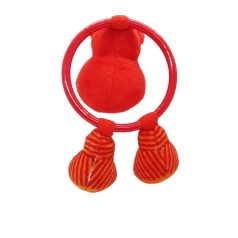 IKEA piros víziló bébi csörgő 16cm hátulról piros karika