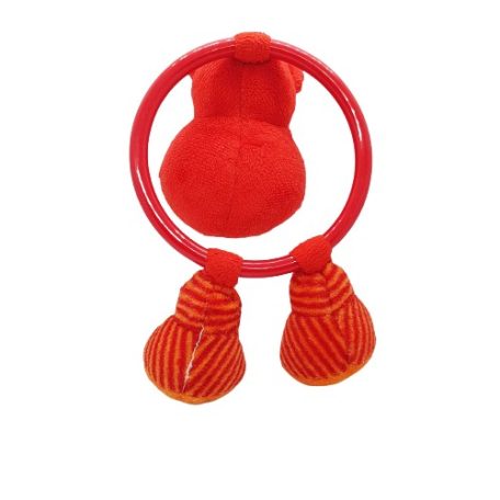 IKEA piros víziló bébi csörgő 16cm hátulról piros karika