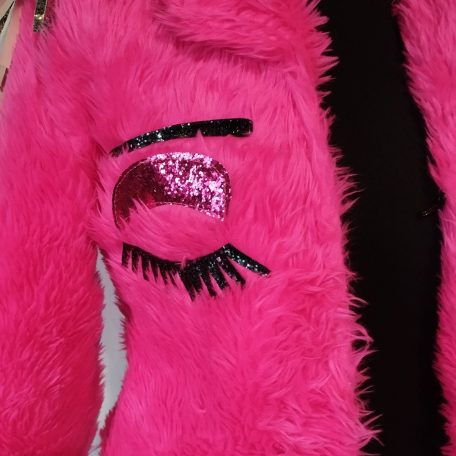 Pink szőrme kabát 38-as