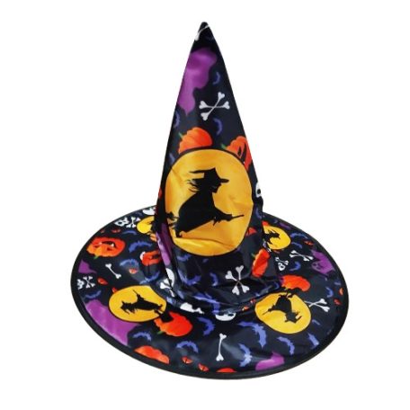 Boszorkány Halloween kalap Fekete alapon