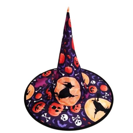 Boszorkány Halloween kalap Lila alapon