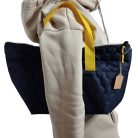 Kék gyöngyvászon pakolós kézi táska  41 cm x 27 cm