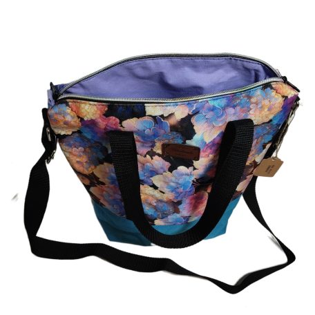 Hortenziás oldaltáska 30 cm x 32 cm