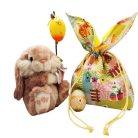 Húsvéti nyuszifüles textilszsák 34 cm x 22 cm dekorációval