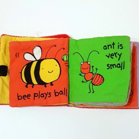 Állatos készségfejlesztő, textil könyv